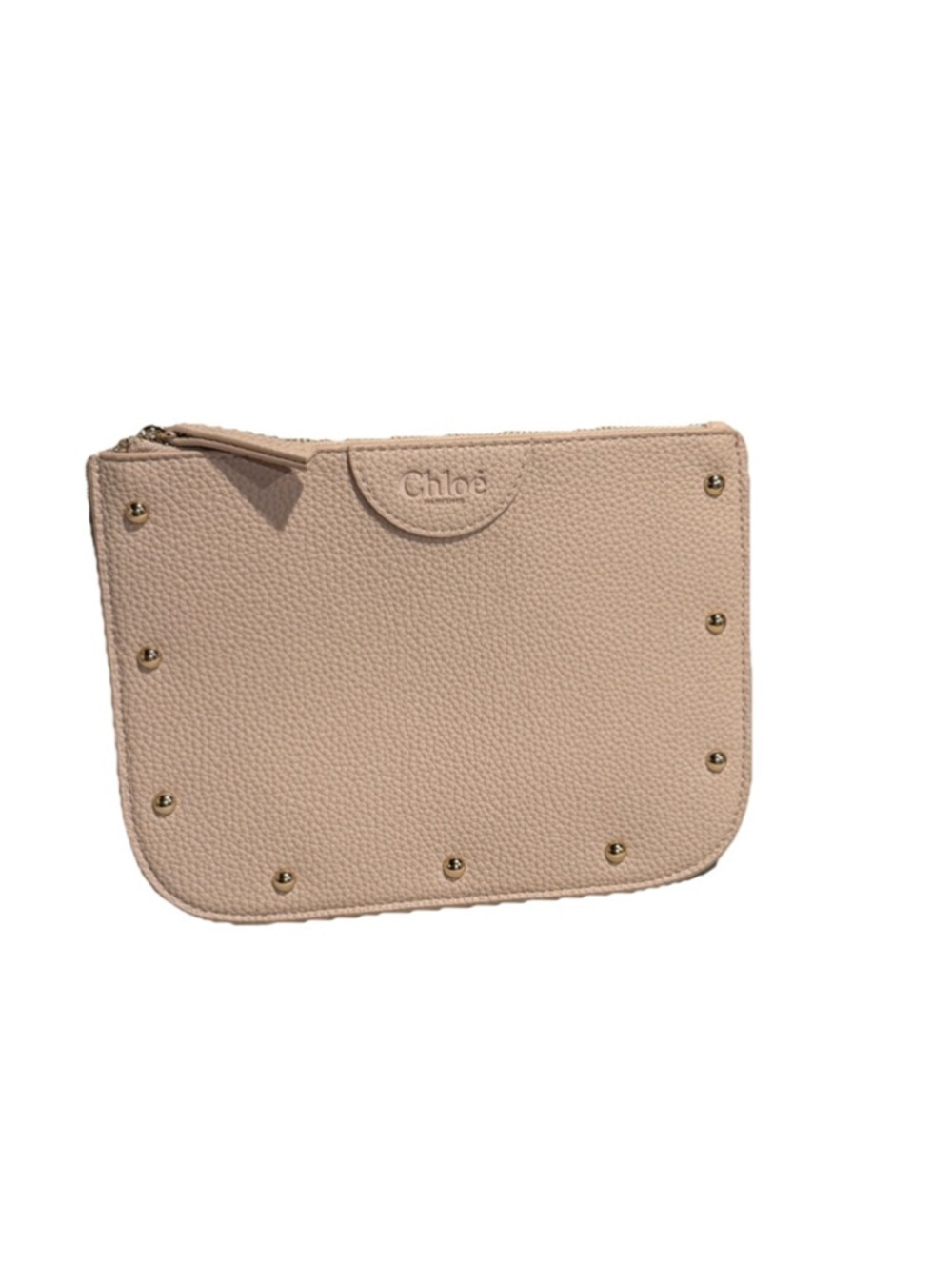 Chloé Light Pink Leather Clutch One Size
